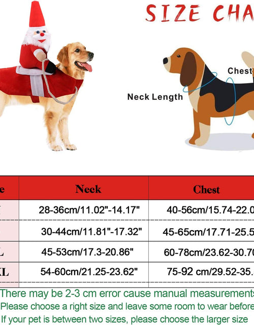 Load image into Gallery viewer, Christmas Dog Costume Funny Dog Christmas Santa Claus Costume Riding on Dog Pet Cat Christmas Holiday Outfit Pet Christmas Clothes Dressing up for Halloween Christmas Party
